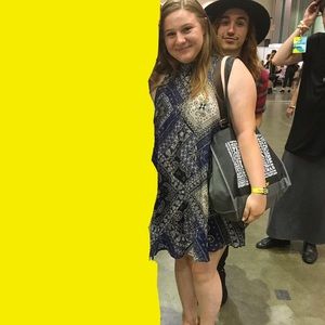 Blue and White Free People Dress